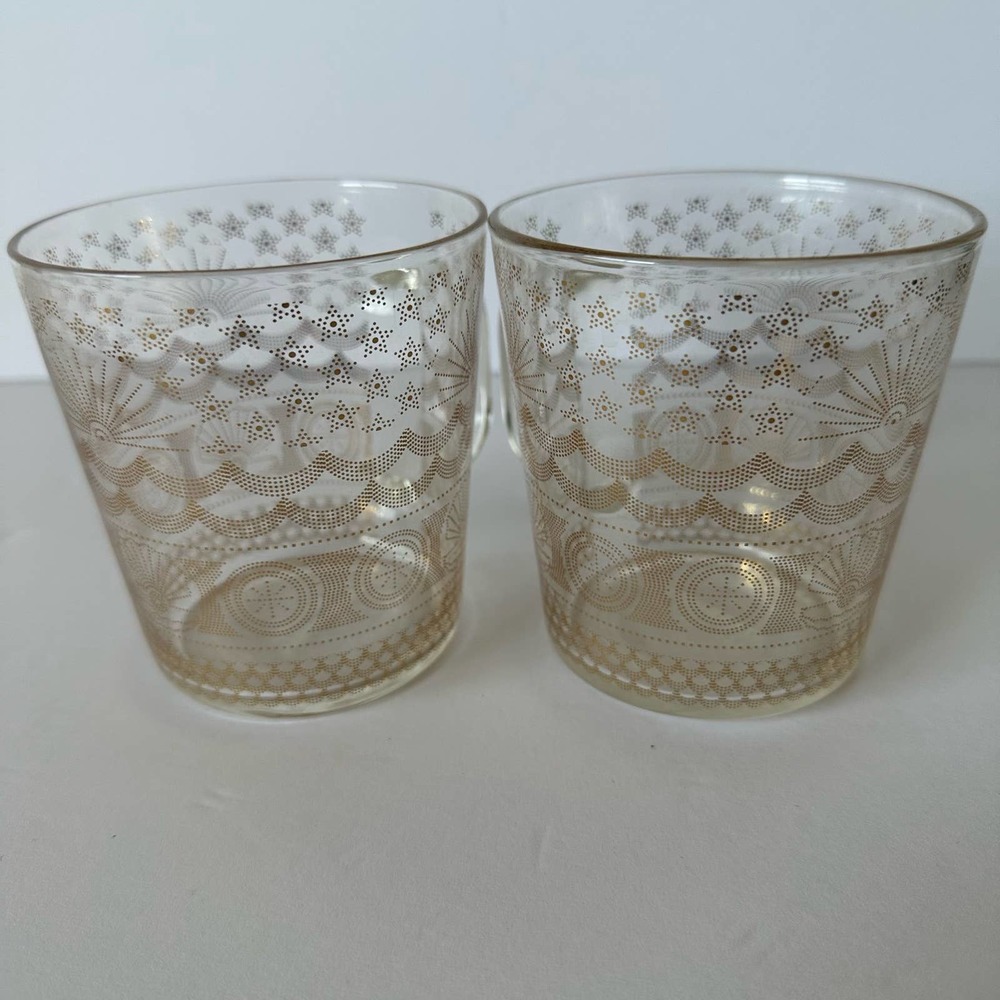 Starbucks 2017 Golden Sea Pattern Anniversary Collection Coffee Glass Mug - Picture 7 of 10
